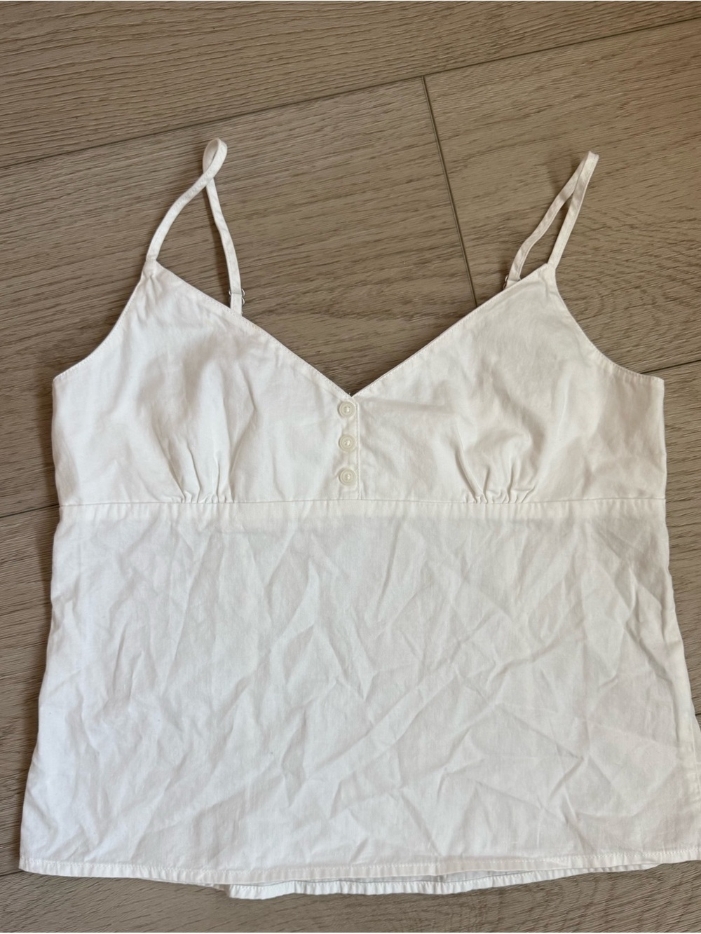 Brandy Melville White Spaghetti Strap Button-Front Cami
